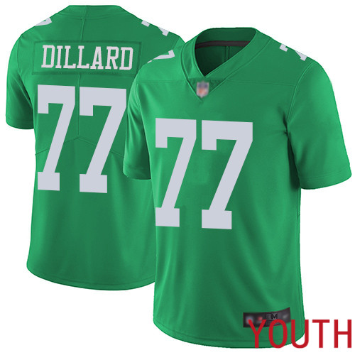 Youth Philadelphia Eagles #77 Andre Dillard Limited Green Rush Vapor Untouchable NFL Jersey Football->youth nfl jersey->Youth Jersey